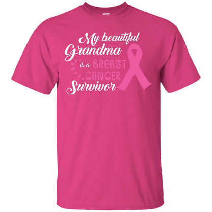 My Beautiful Grandma Is A Breast Cancer Survivor T-shirt Heliconia