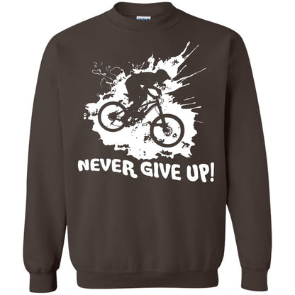 Biker T-shirt Never Give Up Dark Chocolate