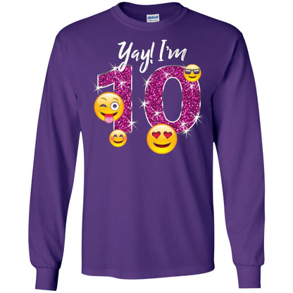 Funny Emoji Birthday 10th Birthday T-shirt Purple