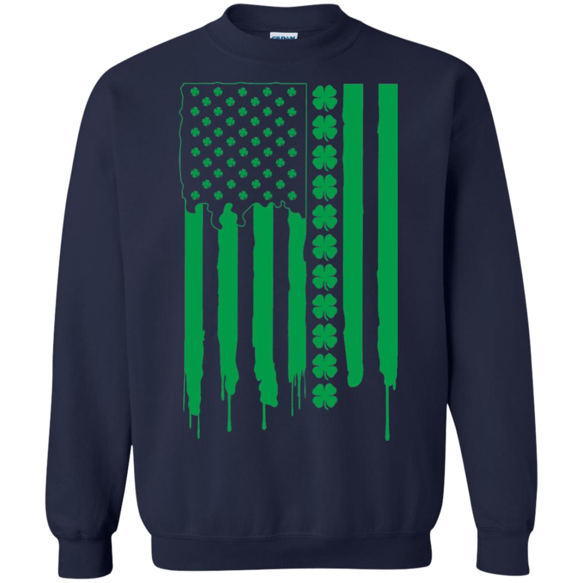 Irish American Flag St Patrick_s Day T-shirt Navy