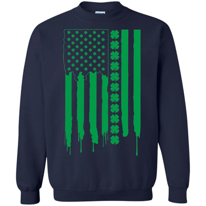 Irish American Flag St Patrick_s Day T-shirt Navy