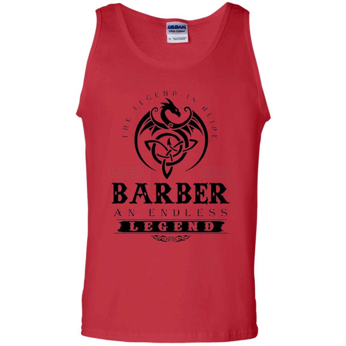 Barber T-shirt The Legend Is Alive Red
