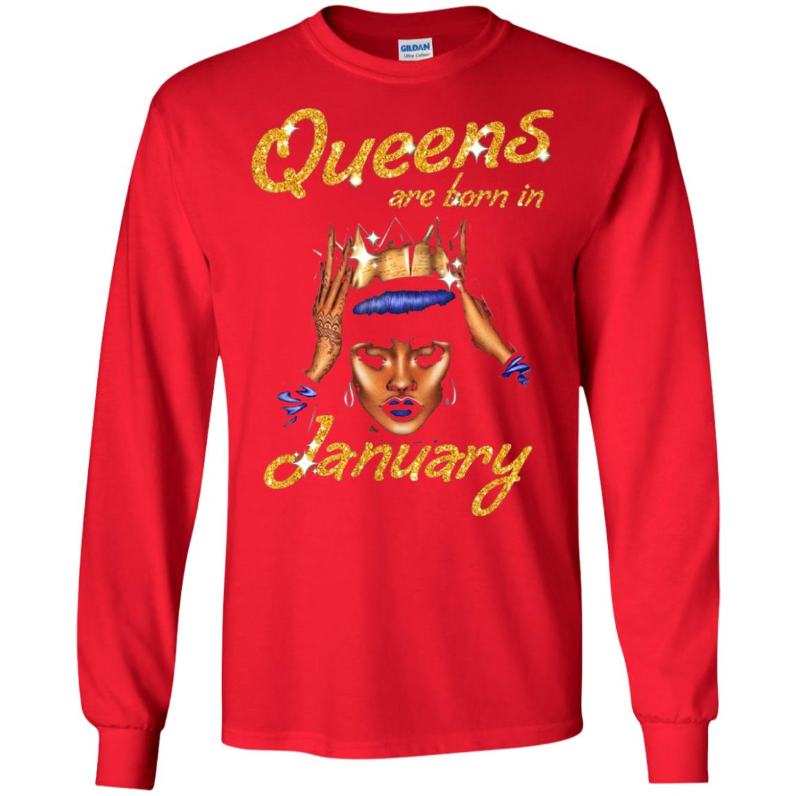 Birthday T-shirt Queens Are Born In January Red