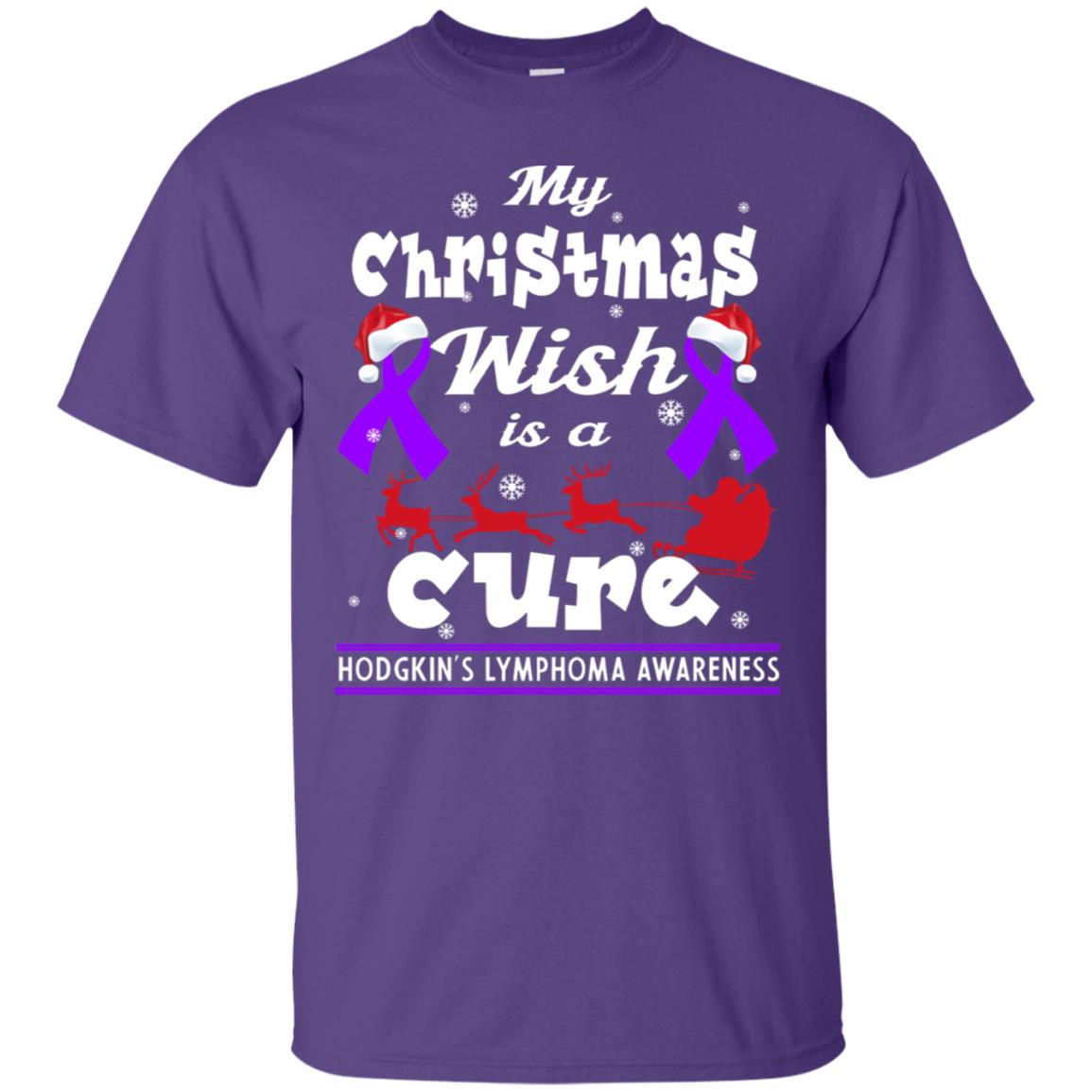 My Christmas Wish Is A Cure Hodgkin's Lymphoma Awareness Shirt Purple