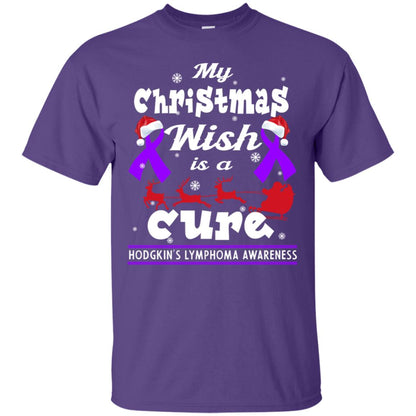 My Christmas Wish Is A Cure Hodgkin's Lymphoma Awareness Shirt Purple