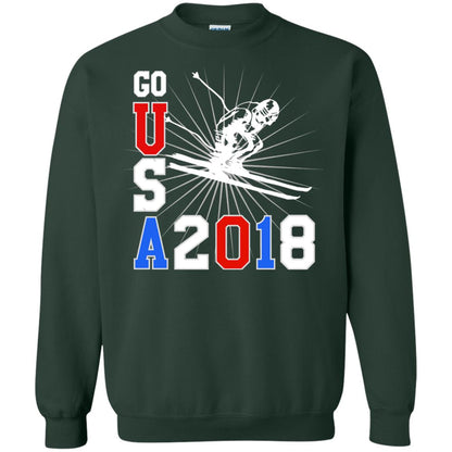 Alpine Skiing T-shirt Go Usa 2108 Cool Forest Green