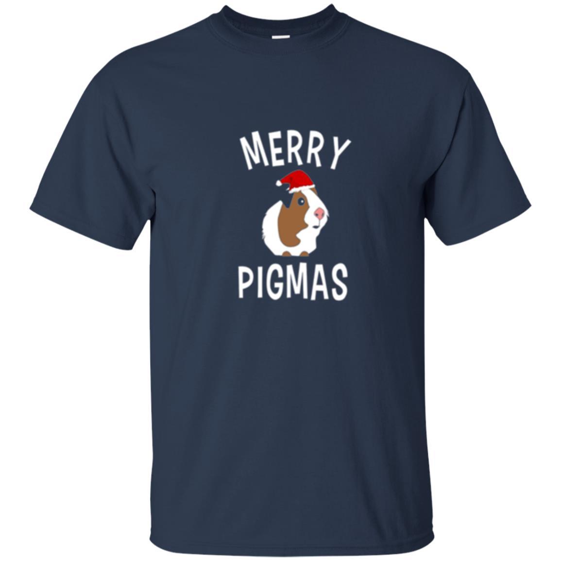 Guinea Pig Lover T-shirt Merry Christmas Pigmas Navy