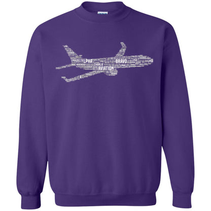 Alphabet Airplane Pilot T-shirt Purple