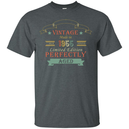 Vintage Made In Old 1955 Original Limited Edition Perfectly Aged 63th Birthday T-shirt Dark Heather