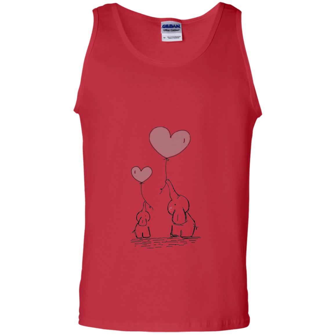 Elephants Mom Heart Balloons Family Shirt Red