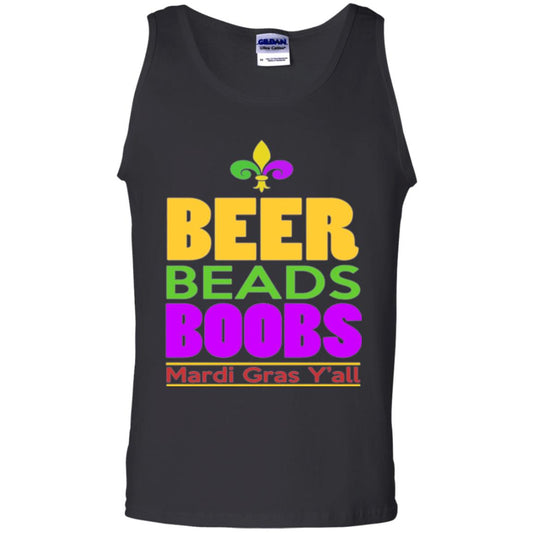 Funny Mardi Gras T-shirt Beer Beads Boobs Mardi Gras Y_all Black