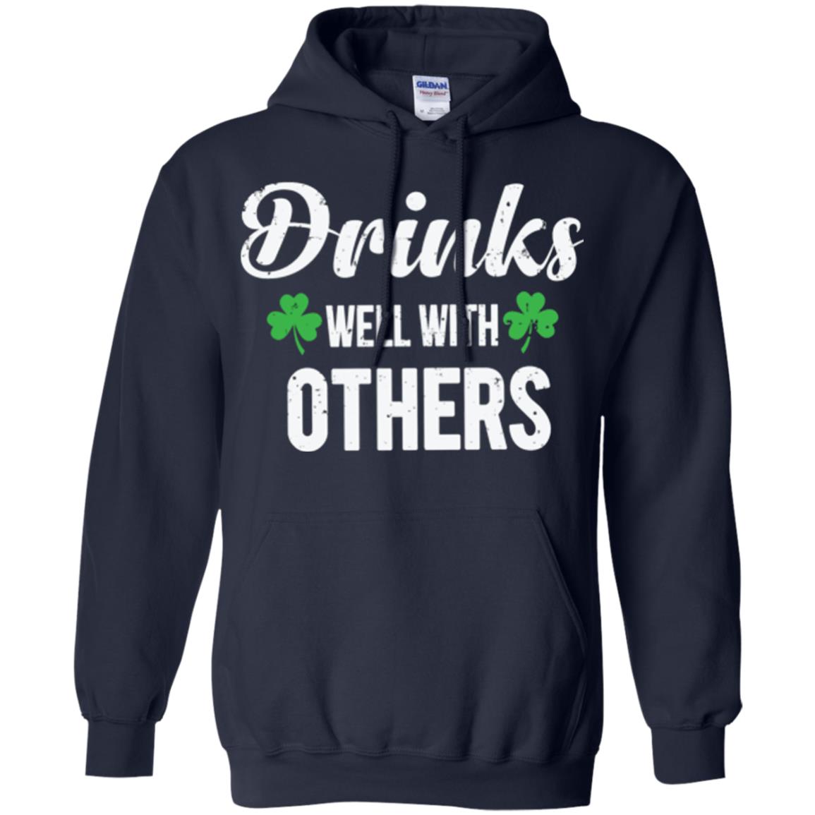 Drinks Well With Others St. Patrick_s Day T-shirt Navy