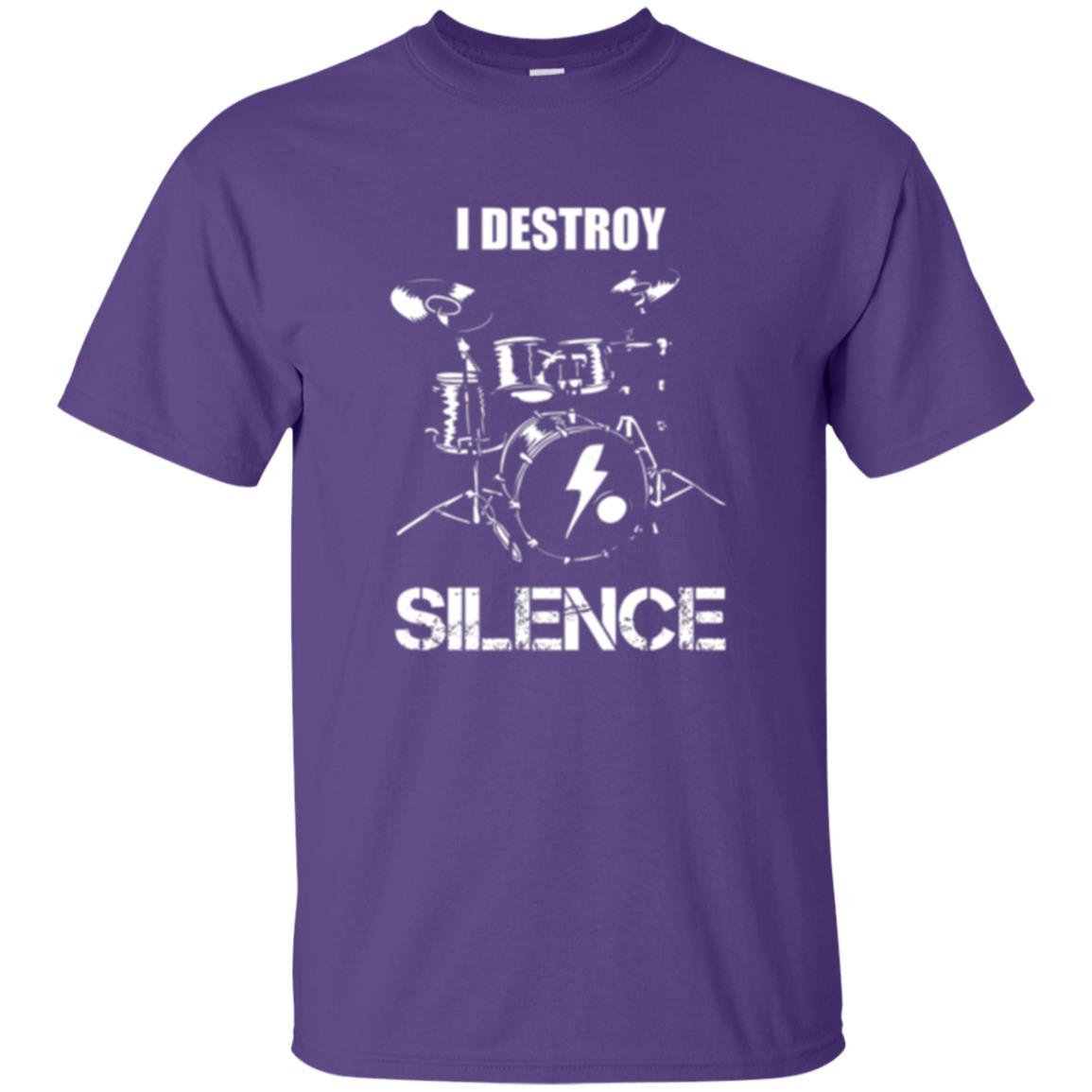 Drummer T-shirt I Destroy Silence Purple