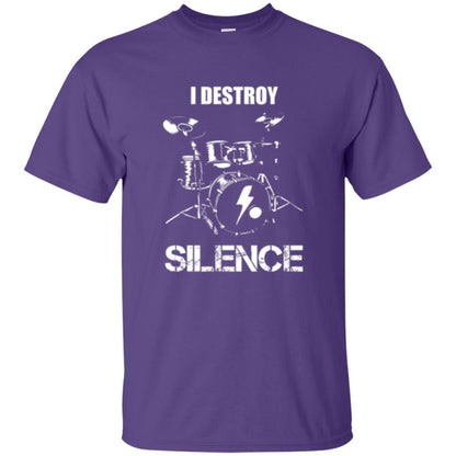 Drummer T-shirt I Destroy Silence Purple