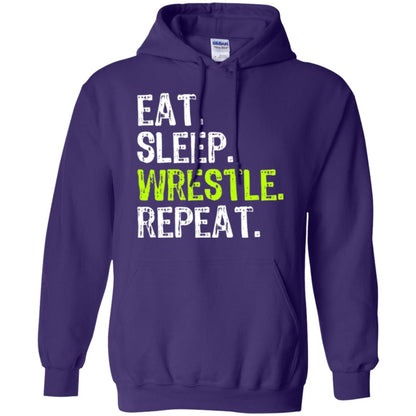 Wrestling T-shirt Eat Sleep Wrestle Repeat Purple