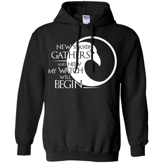 New Season Gathers And Now My Watch Will Begin Game Of Thrones Fan T-shirt Black