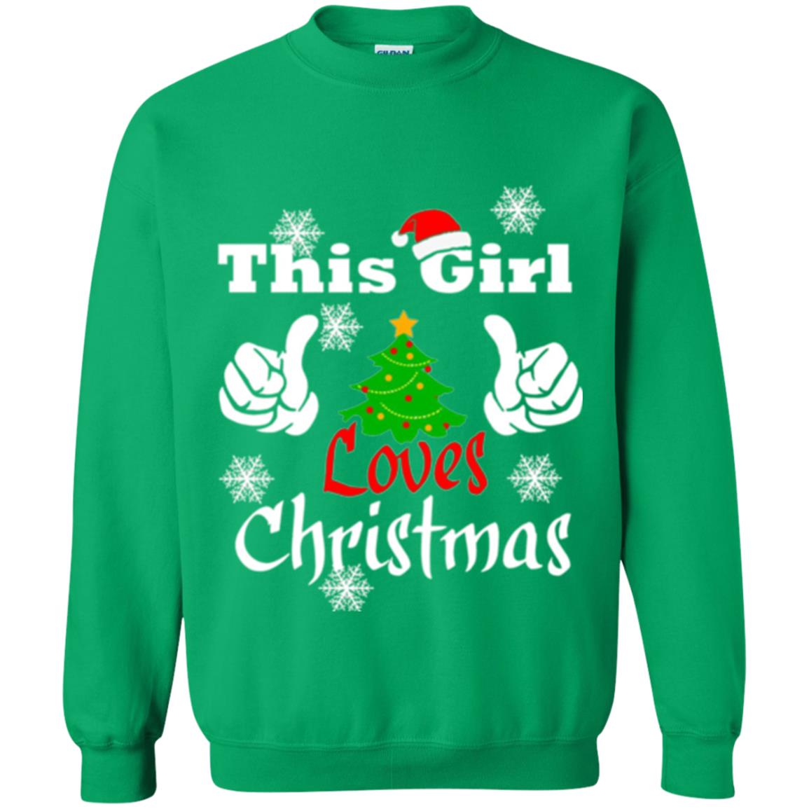 Funny Christmas This Girl Loves Christmas T-shirt Irish Green