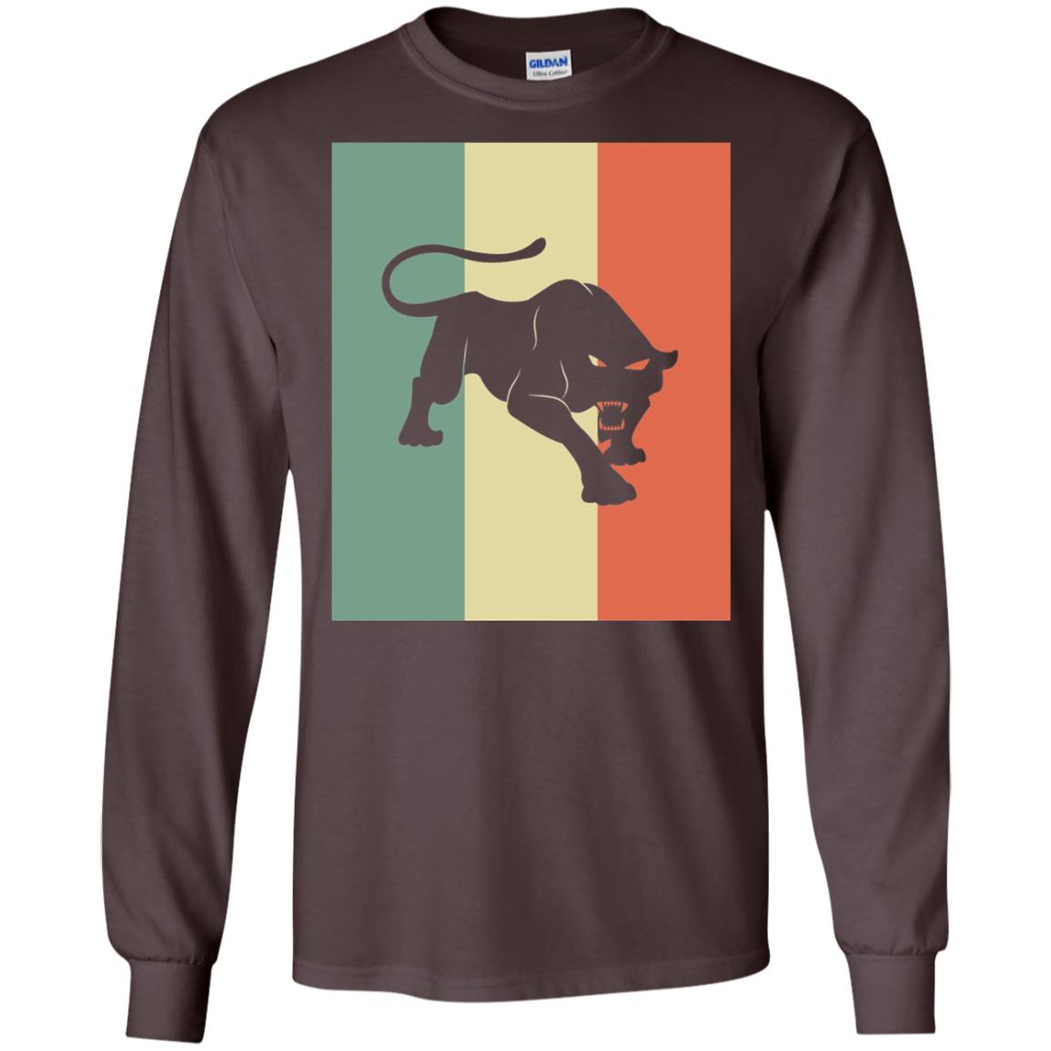 Black Panther Silhouette Gift Shirt Retro Vintage Classic Tee Dark Chocolate