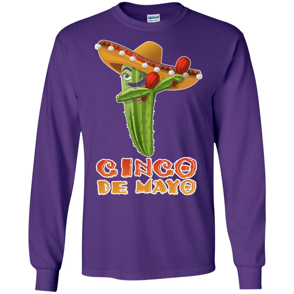 Dabbing Cinco De Mayo Cactus Shirt Purple