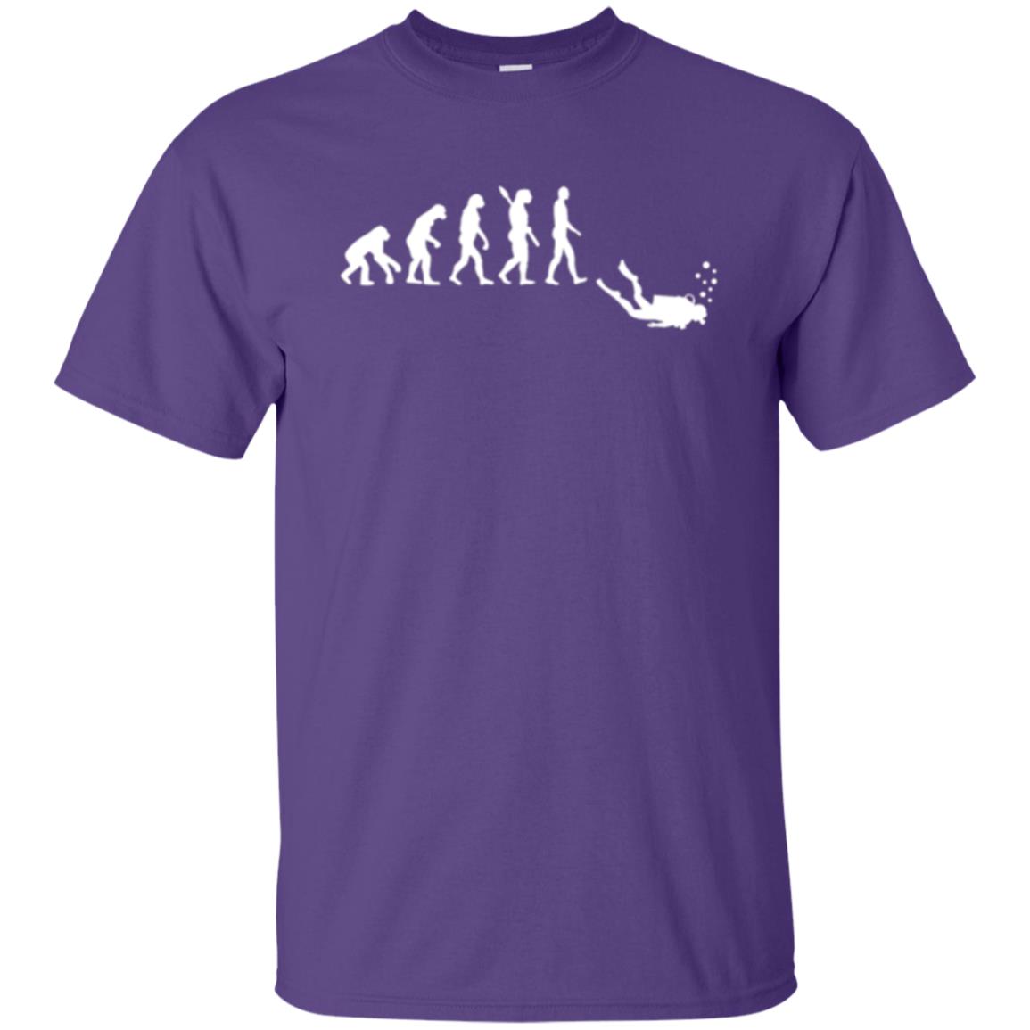 Evolution Of Man Funny Scuba Diving T-shirt Purple