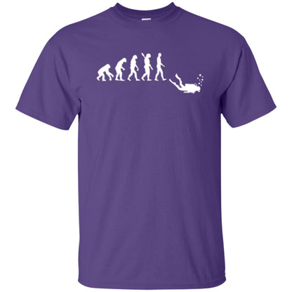 Evolution Of Man Funny Scuba Diving T-shirt Purple