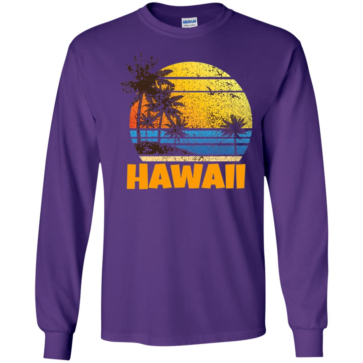 Old School 70_s Hawaiian The Aloha State T-shirt Purple