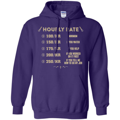 Mechanic T-shirt Mechanic Hourly Rate Purple