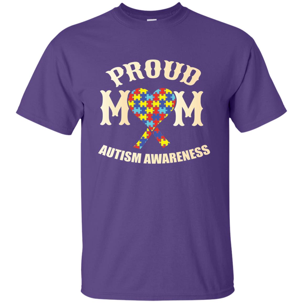 Proud Mom Mama Of Autistic Child Autism Awareness T-shirt Purple