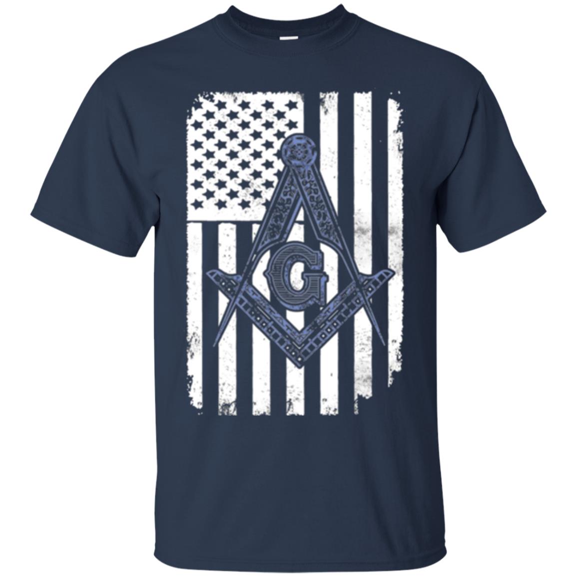 Freemason Usa Flag Logo Freemasonry America T-shirt Navy