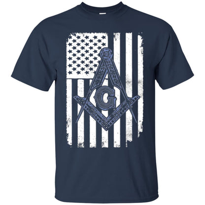 Freemason Usa Flag Logo Freemasonry America T-shirt Navy