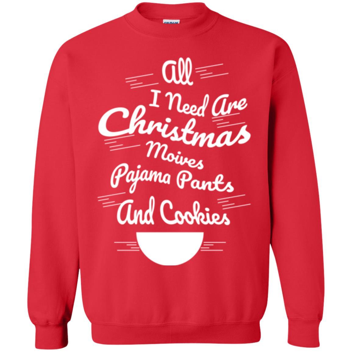 Christmas T-shirt All I Need Are Christmas Movies Pajama Pants Red