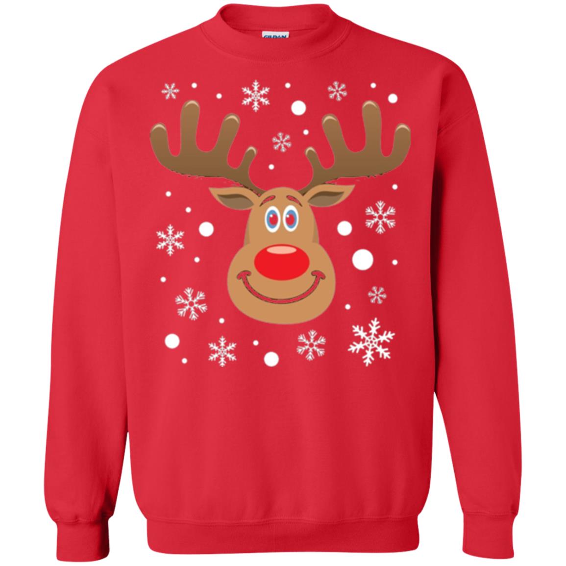 Christmas T-shirt Reindeer Merry Christmas Red