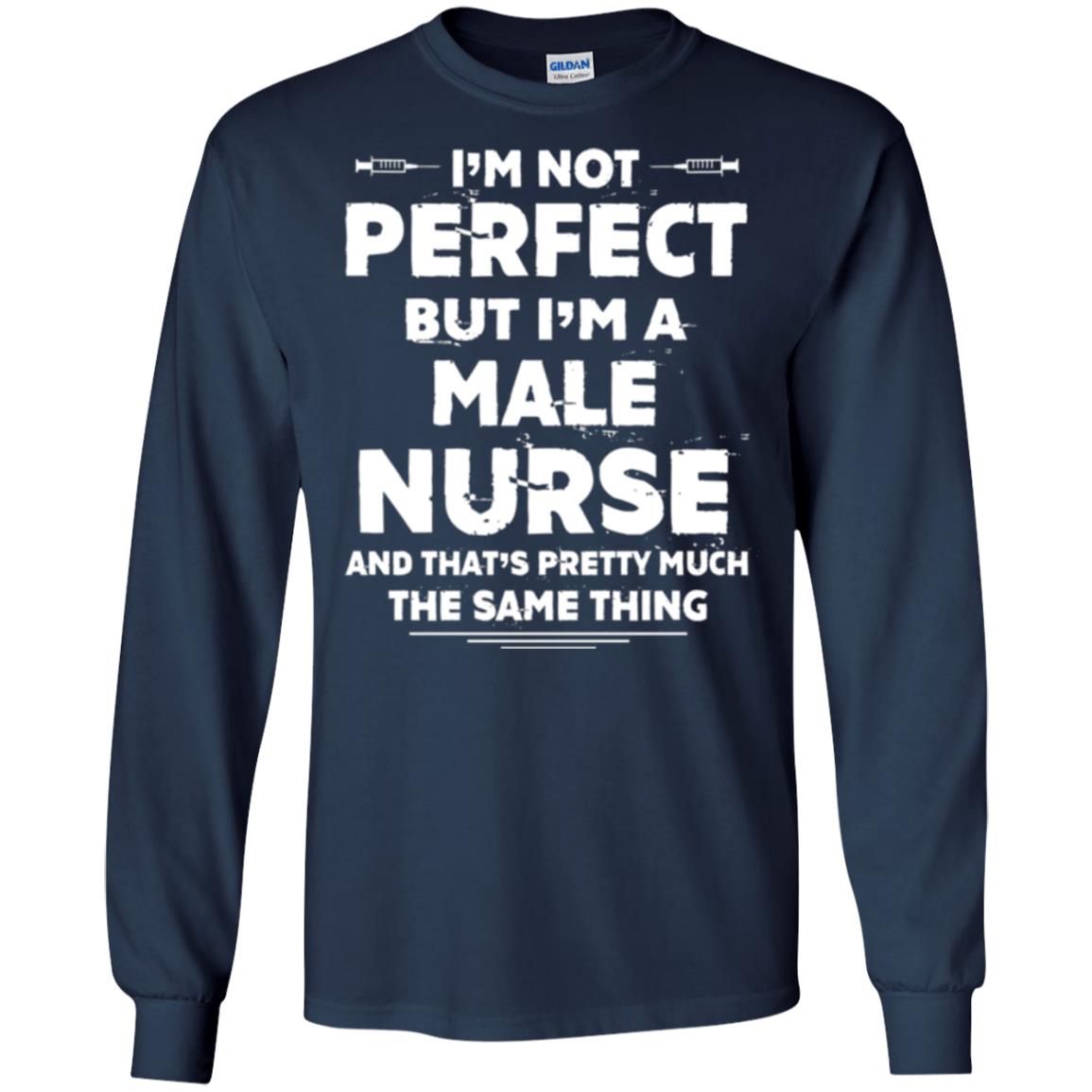 Male Nurse T-shirt I_m Not Perfect Navy