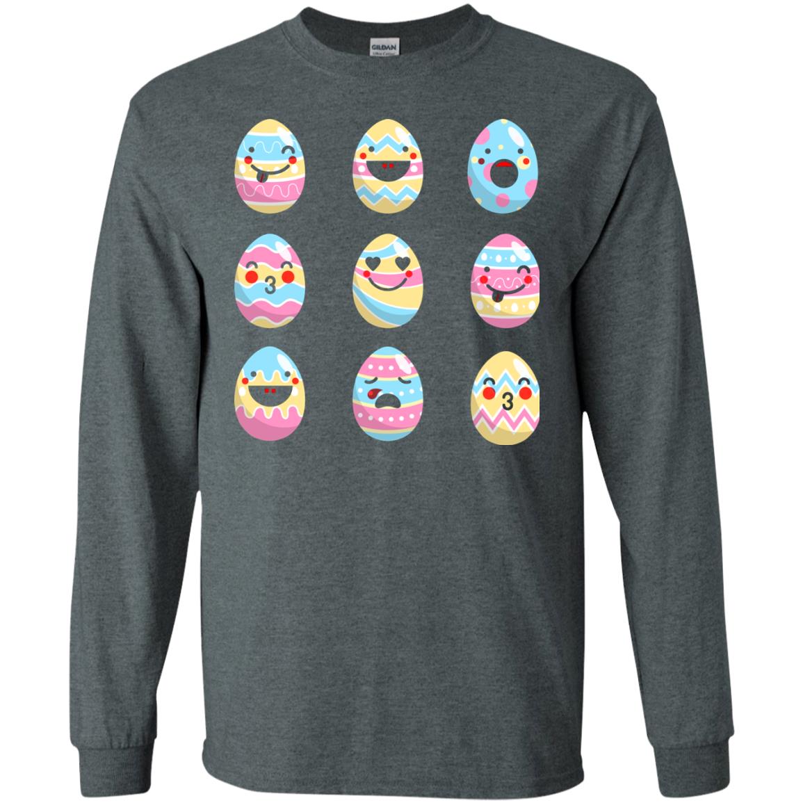 Egg Emoji Easter Happy Egg Hunt For Kids T-shirt Dark Heather