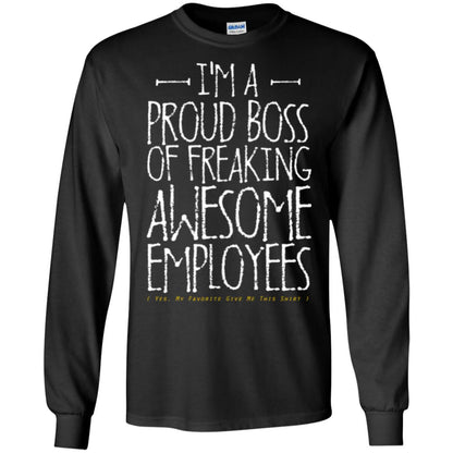 Boss T-shirt I'm A Proud Boss Of Freaking Awesome Employees Black