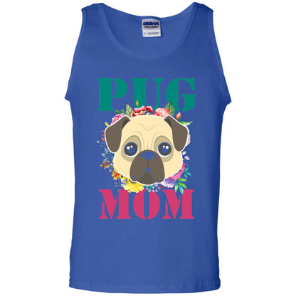 Floral Pug Mom T-shirt Puppy Pet Lover Royal