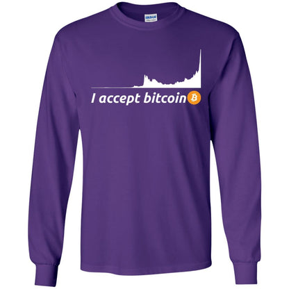 Cryptocurrency T-shirt I Accept Bitcoin Purple