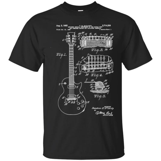 Guitar T-shirt Patent Print 1955 Black