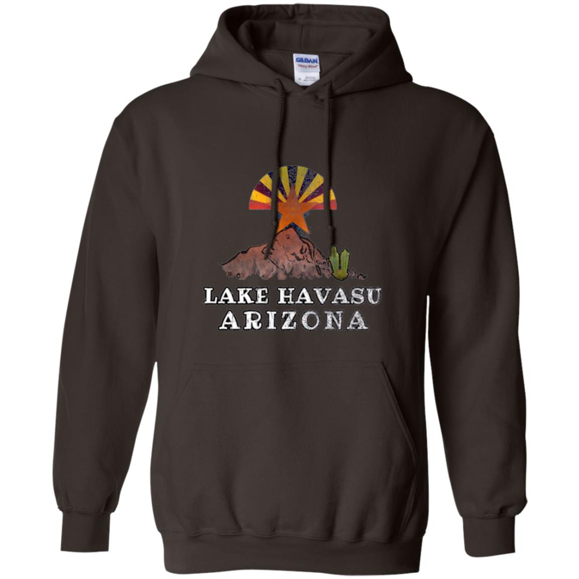 Lake Havasu Arizona T-shirt Flag Inspired Desert Scenery Dark Chocolate