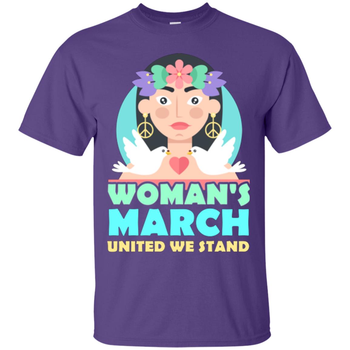 Woman Right T-shirt Womans March United We Stand Purple