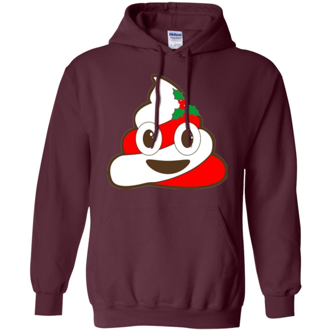 Funny Christmas T-shirt Poop Emojis Christmas Maroon