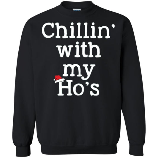 Christmas T-shirt Chillin With My Ho_s Black