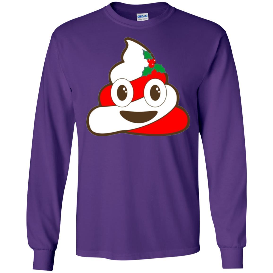 Funny Christmas T-shirt Poop Emojis Christmas Purple