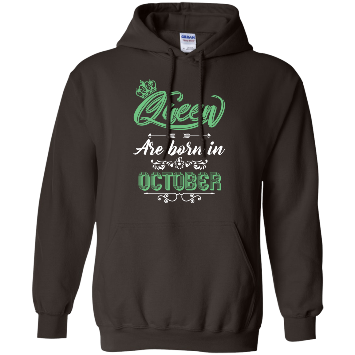 Brithday T-Shirt Queen Are Born In October Dark Chocolate