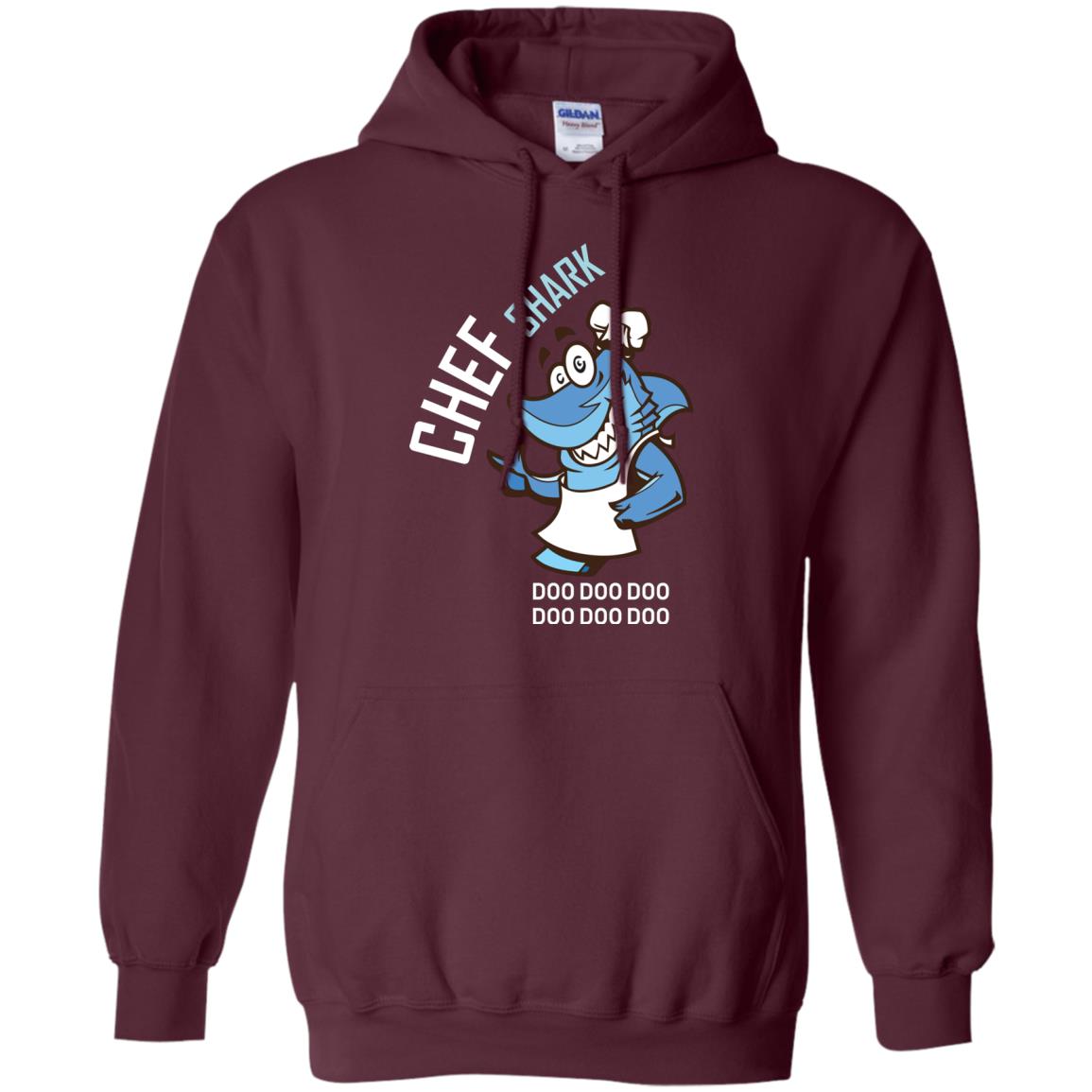 Chef Shark Doo Doo Doo Shirt For Cooker Maroon