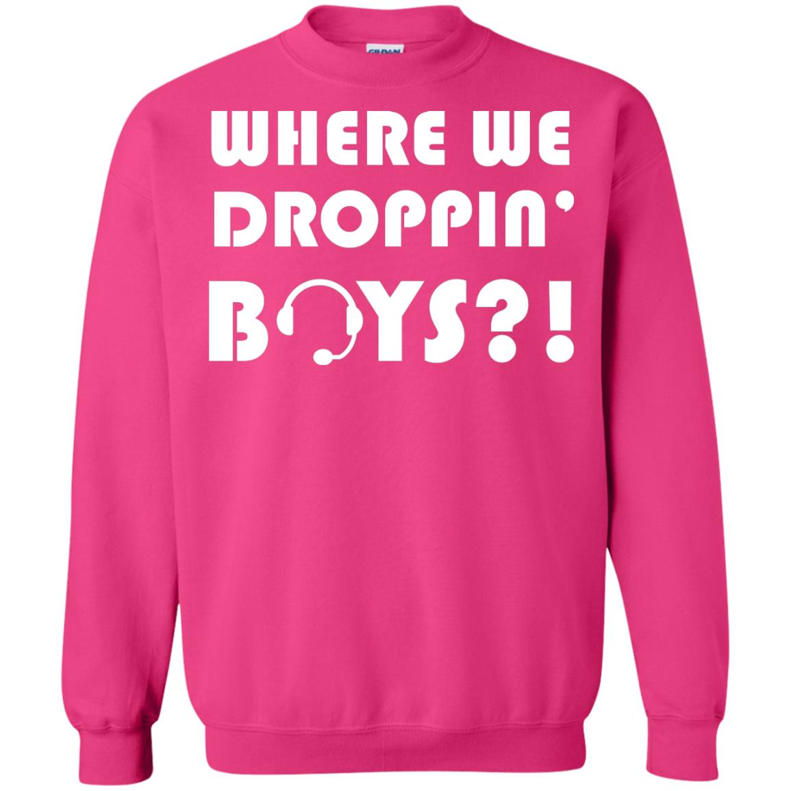 Where We Dropping Boys Gamer Shirt Heliconia