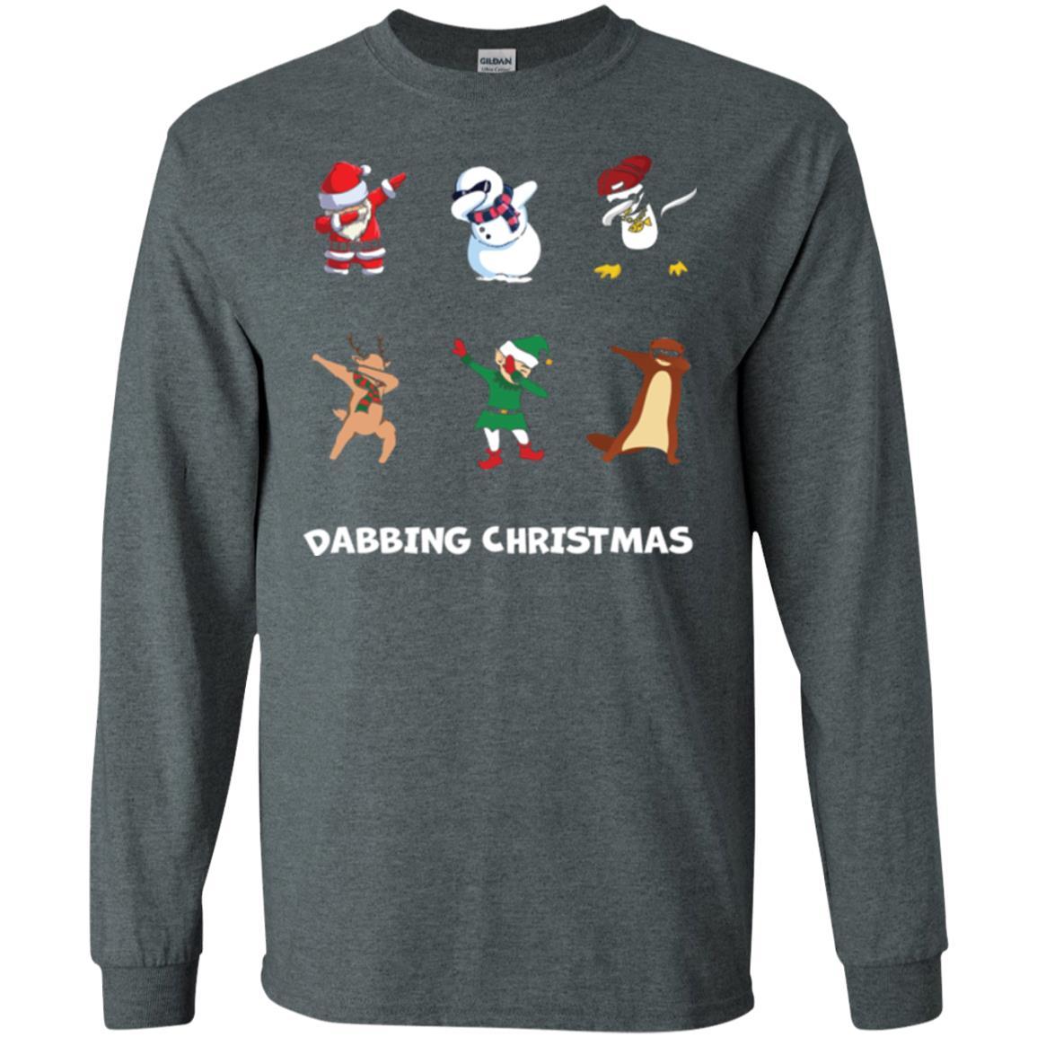 Dabbing Christmas T-shirt Dark Heather