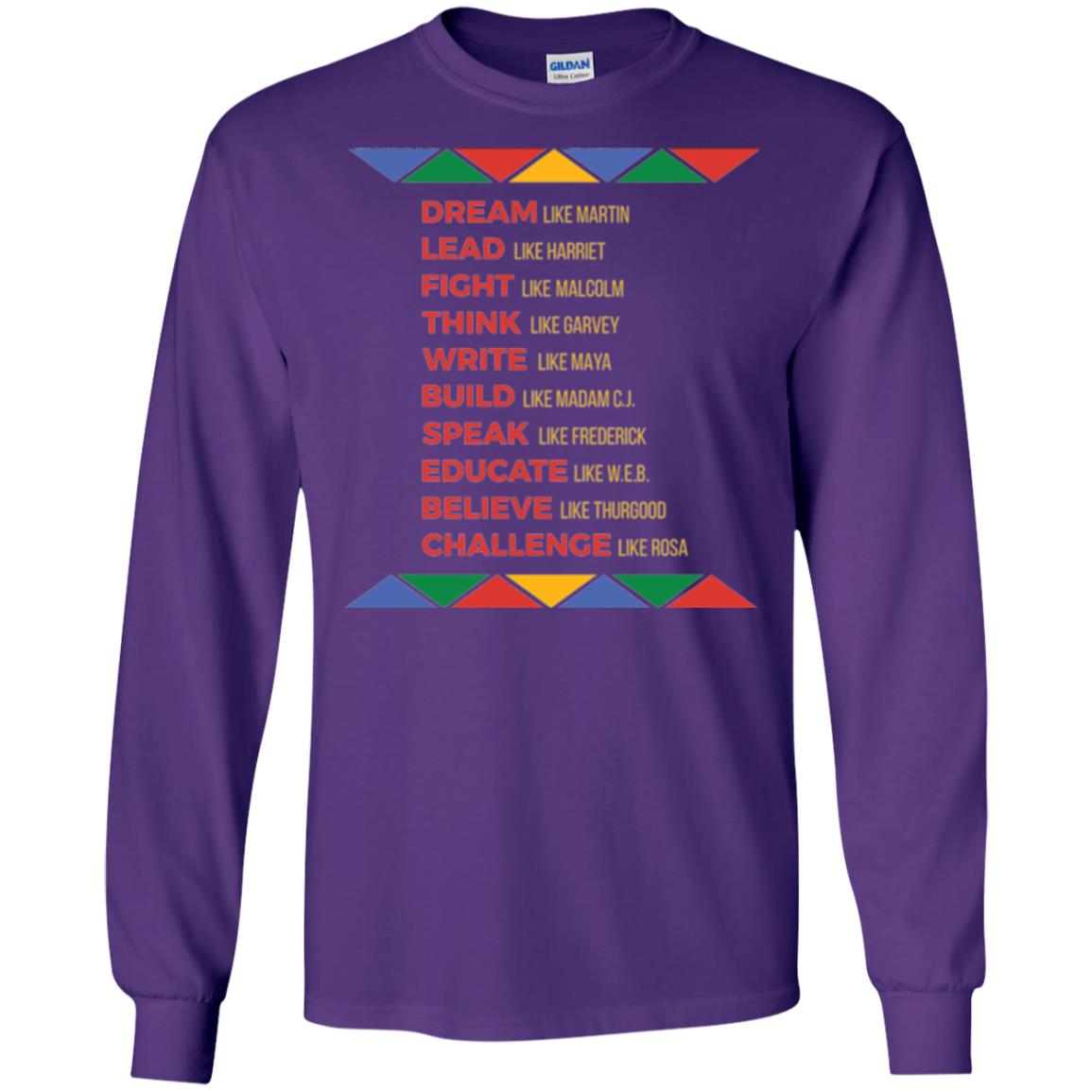 Black History African American Heroes T-shirt Purple