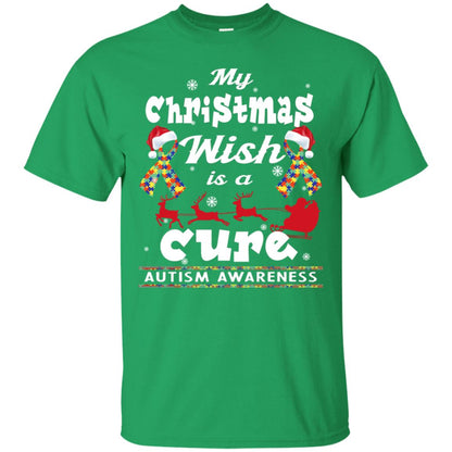 My Christmas Wish Is A Cure Autism Awareness X-mas Gift Shirt Irish Green
