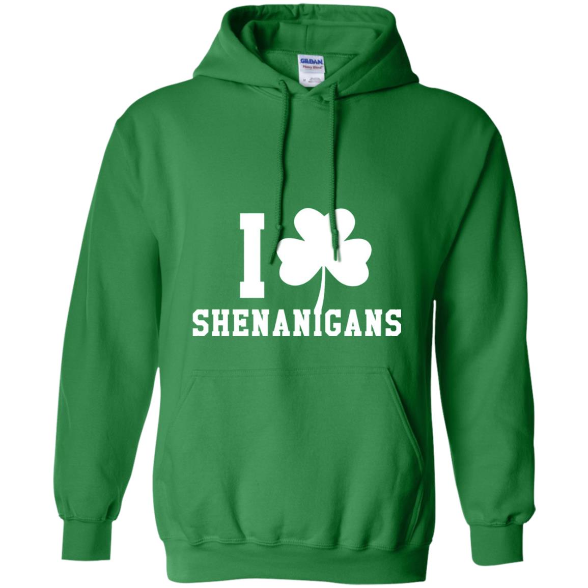 I Love Shenanigans Shamrock Saint Patrick_s Day T-shirt Irish Green